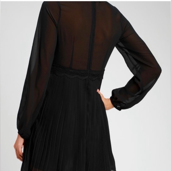 Sandro Black Lace Long Sleeve Dress - Picture 3 of 6